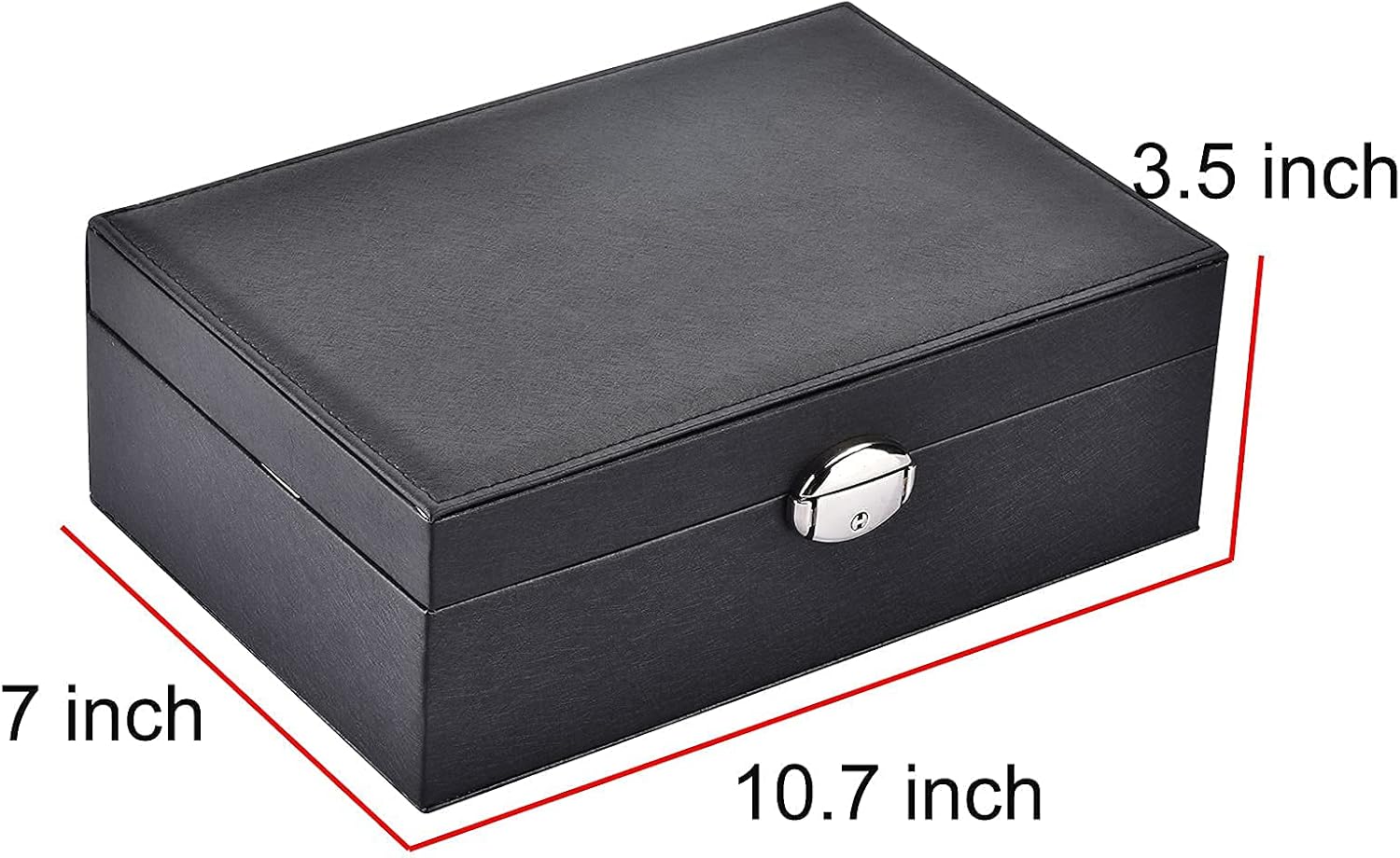 PUFIER Two Layer Senior Flannel Jewelry Organizer with 2 Watch Case Jewelry Box Waterproof Leather Jewelry Storage Case Necklace Rings Earings Display Holder for Women Girls gift: Home Improvement