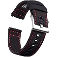 Ritche Christmas Gift Canvas Quick Release Watch Band 18mm 20mm 22mm 24mm Replacement Watch Straps for Men Women, Valentine's day gifts for him or her, White Elephant Gifts, Stocking Stuffers for Men