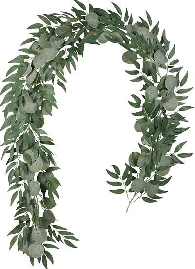 Famibay 6.5Ft Artificial Eucalyptus Willow Garland Green Decor