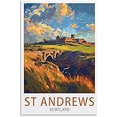 LNUYITR St Andrews Scotland Vintage Travel Posters 08x12inch(20x30cm) Canvas Art Posters And Wall Art Picture Prints Modern Home Bedroom Decor Posters, Unframe-style