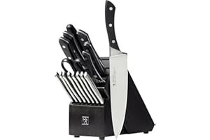 HENCKELS Aviara Premium Knife Block Set - 17 PC Professional Cutlery Knife Set, High Carbon Stainless Steel, Triple Rivet Han