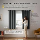 Deconovo Blackout Curtains 2 Panels Dark Grey 42 x 54 Inch Eyelet Thermal view 2