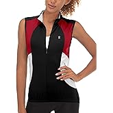 Little Donkey Andy Women's Half Zip Breathable Cycling Vests Reflective Sleeveless Jerseys Shirts Golf 4 Rear Pockets