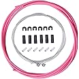 BlueSunshine Bike Bicycle Brake Cable and Housing Set - Basic Brake Cable Replacement Kit for Your Bike, Cable housing 5mm (@PINK)