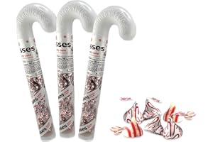 SNACKIVORE Hershey Kisses Candy Cane Flavor Christmas Candy Cane Tube 3 Pack of Hershey Candy Cane Kisses Chocolate Filled Candy Canes, Christmas Hershey Kisses Bulk, Christmas Candy Stocking Stuffer
