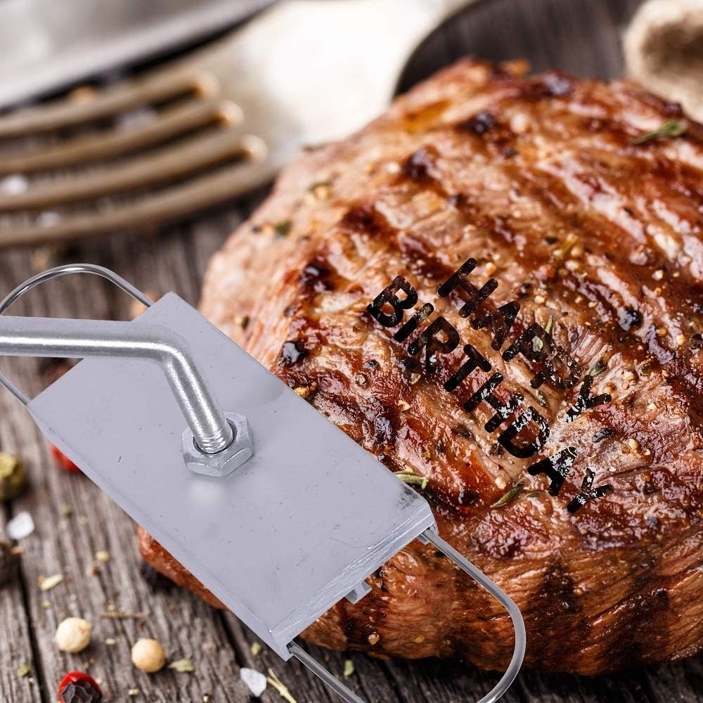 J.CREATER BBQ Branding Iron with Changeable Letters Barbecue Steak Names Tool Outdoor