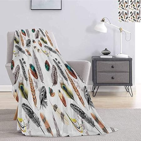 Aishare Store Mantas de Navidad, patrón vintage con plumas grungy