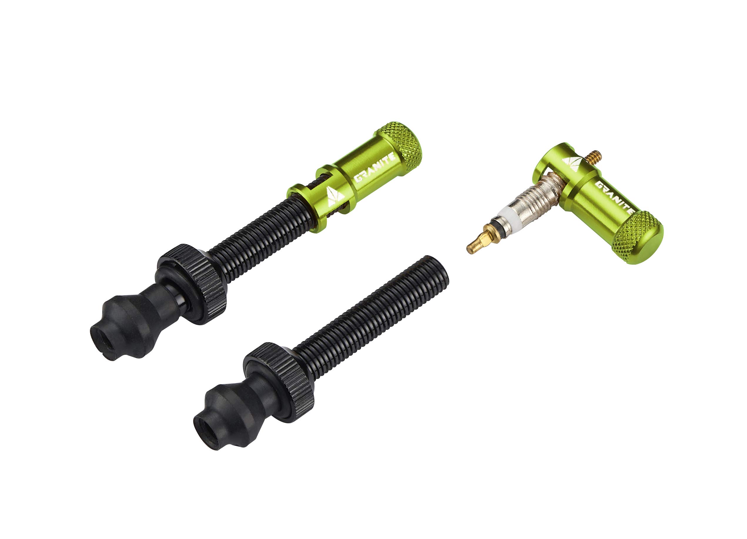 Granite Juicy Nipple Valve Cap and Presta Valve Stem Set, Bike Tyre Caps Dust Covers with Valve Core Removing Function, Durable Alloy Tyre Valve Cap (Green)