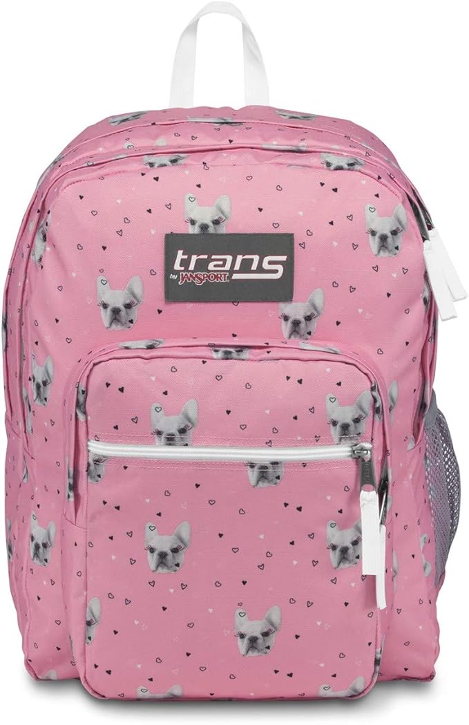 JanSport Trans 17" SuperMax Backpack Fierce Frenchies Pink