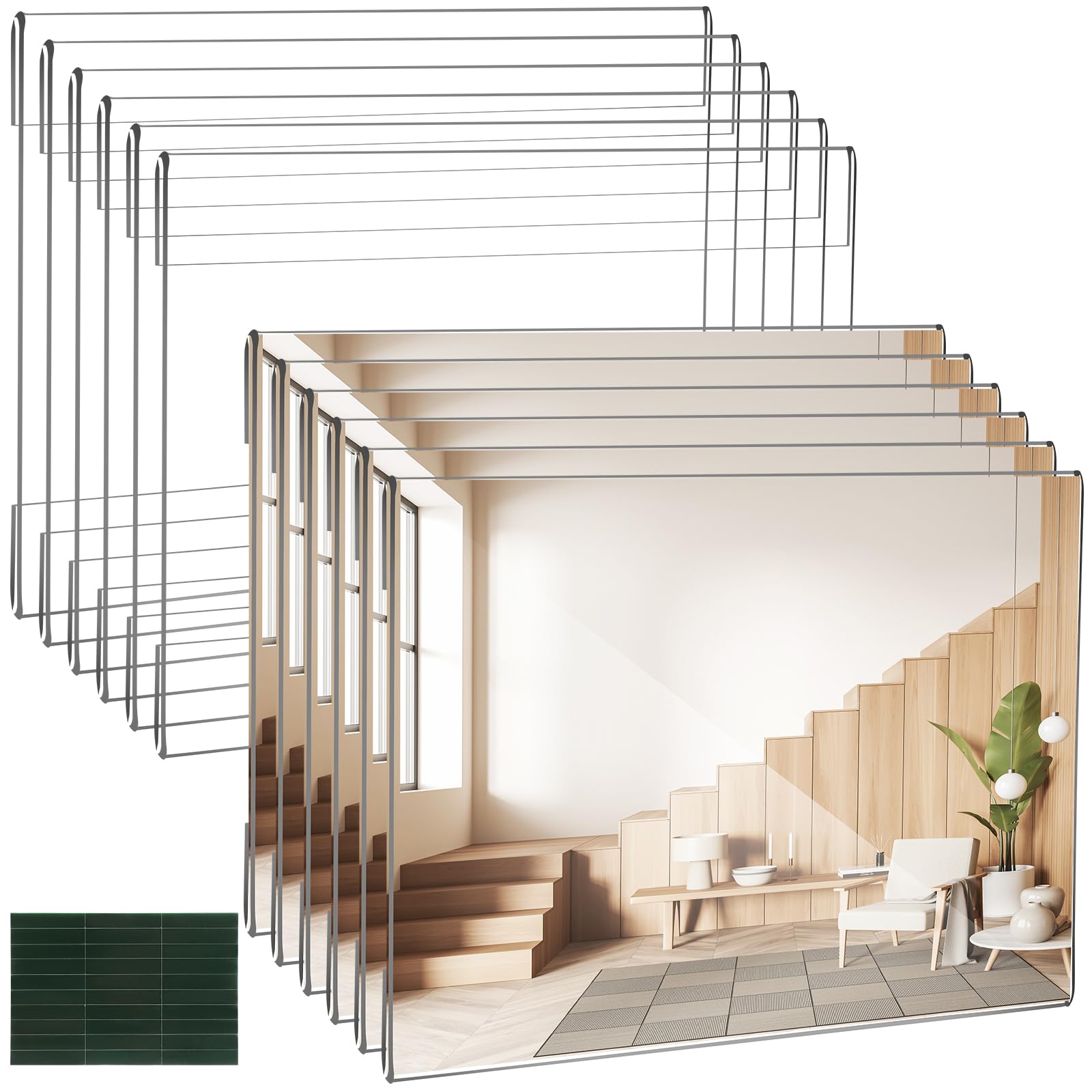 Photo 1 of Qunclay 12 Pcs 4 x 6 Inches Clear Acrylic Picture Frames for Wall Plastic Display Photo Picture Frames with Tape Transparent Floating Hanging Photo for Home Office Decor Horizontal Mounting