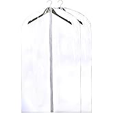 Handy Laundry Clear Vinyl Garment Bag - Protect Your Clothing While Traveling & Dust Free While Hanging in Your Closet. Ideal for Coats, Suits, Dresses or Gowns - Set of 2 (24 X 42 Inches)