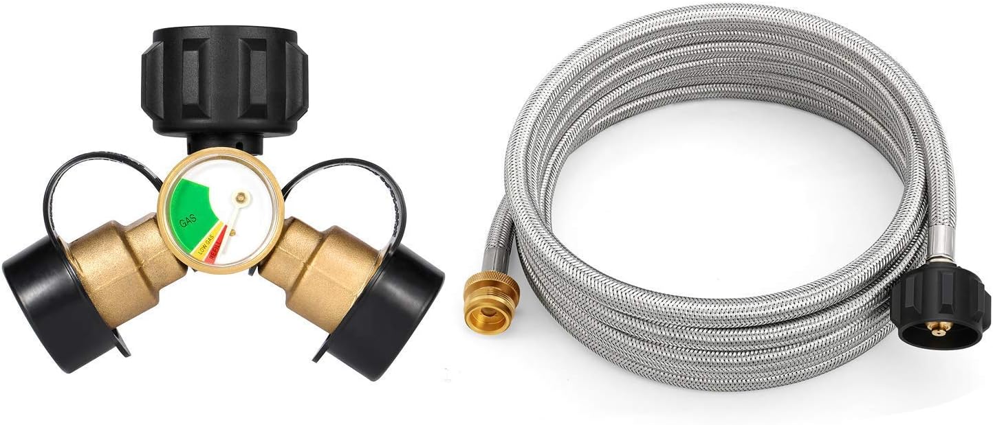 Kohree 12FT Propane Adapter Hose 1 lb to 20 lb Converter