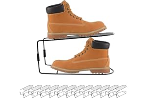 Vzpinko 12Pack Shoe Slots Organizer Metal Shoe Stacker Shoe Storage Organizers for Closet Space Saver 50% Shoe Rack Holder for a Pair of Shoes (Black)