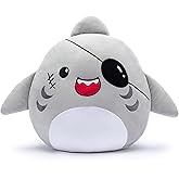 PLAYNICS Large Shark Plush Pillow Stuffed Animal Toy,Big Size Cute Soft Toys 15.5" Fat Kawaii Hugging Pillows Cuddle Plushie,Gift for Kids Girls Boys