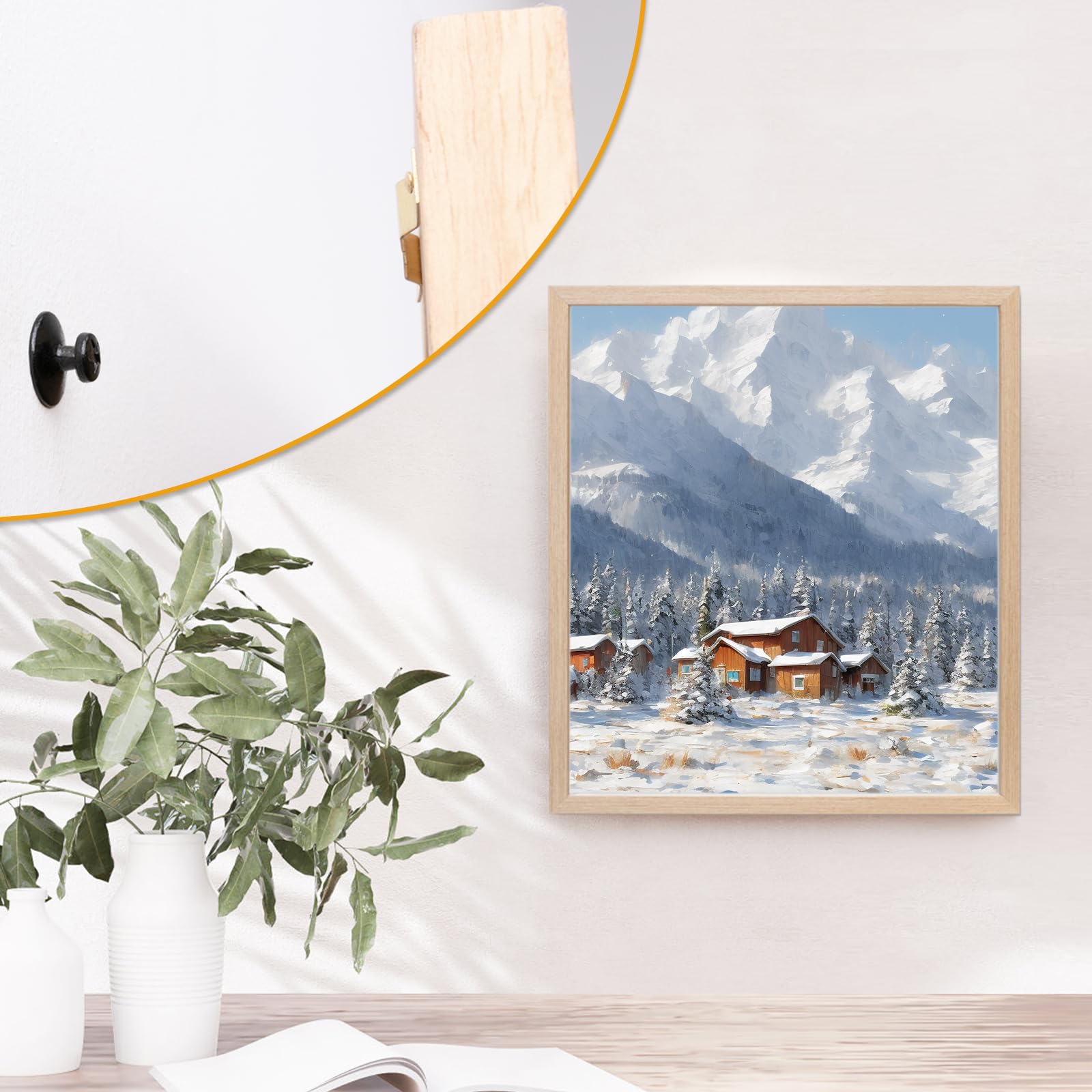 KURUI 60Pcs Double Headed Nails for Hanging Pictures, Renter Friendly Decor Pictures Hanging Kit, Wall Hangers for Bathroom Living Room Office, Push Pins for Tapestry Frame Art, Wall Mount-Black