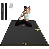 CAMBIVO Large Yoga Mat (6'x 4'), Extra Wide Workout Mat for Men and Women, 0.24''/0.32''/0.4''/0.48'' Thick Exercise Fitness TPE Mat for Home Gym, Yoga, Pilates, Workout (Barefoot Exercise)