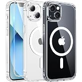 FNTCASE for iPhone 13 Mini/12 Mini Clear Case Compatible with Magsafe | Anti Yellowing, Military Grade Drop Protection, Slim Magnetic Phone Cases, Shockproof Bumper, Transparent Cell Cover