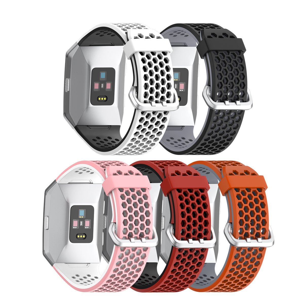 NotoCity Compatible Fitbit Ionic Replacement Watch Band,Sport Strap Soft Silicon Watch Bands for Fitbit Ionic Smartwatch Wristband Men Women