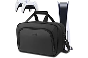 YOREPEK Carrying Case Compatible with PS5, PS5 Pro, Travel Case Suitable for Playstation 5 Discs Digital Edition, Large Capacity Storage bag for Console, Controllers, and Game Accessories, Black