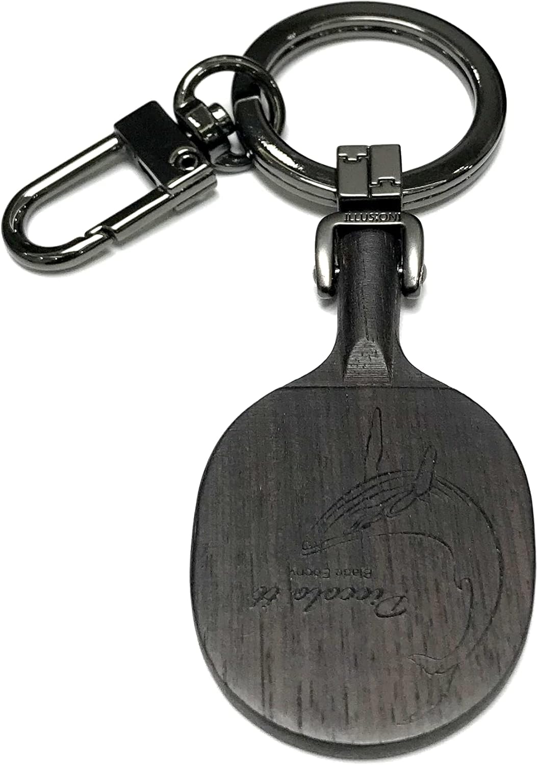 Illusioni Piccolo TT Blade Table Tennis Racket Keychain/Key Ring - Ebony Black - Wooden - Best Gift for Ping Pong Lovers: Clothing