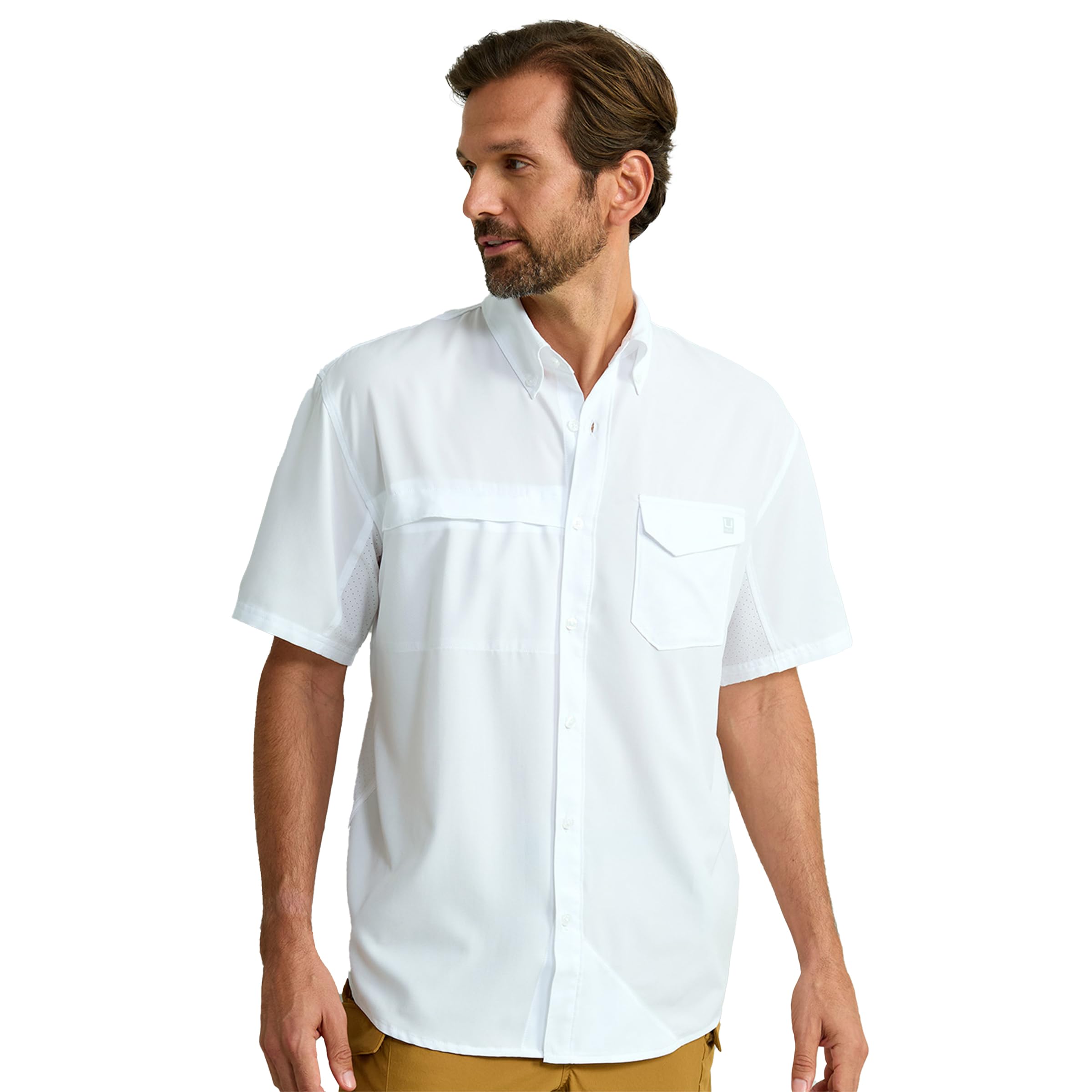 Tide Point Solid Short Sleeve Shirt, Button Down for Men Image