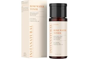 InstaNatural Organic Rose Water Face Toner, Hydrates, Soothes, Reduces Irritation and Redness, Alcohol Free, Rosa Damascena Flower Water, 4 Fl OZ