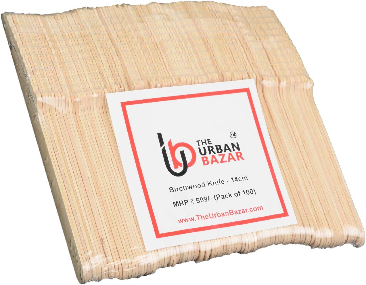 THE URBAN BAZAR Birchwood Disposable Wooden Fork Biodegradable, Compostable and Natural -14 cm Length Perfect for Parties and Crafts - Pack of 100