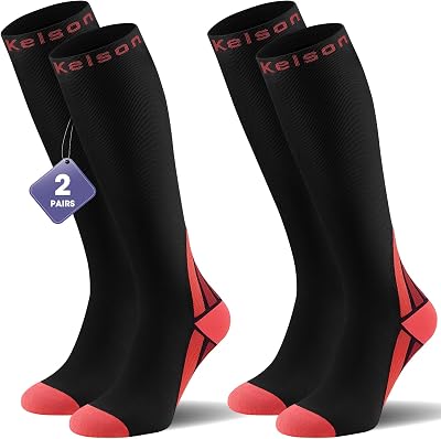 Calves Kelson 2 Pairs Compression Socks 20-30 mmHg Knee High unisex