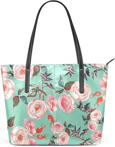 Amazon バララ La Rose ハンドバッグ トートバッグ レディース ブランド 収納 大容量 かわいい おしゃれ 花柄 バラ ローズ ピンク Pu革 通勤 通学 丈夫 ファスナー付き ママ かばん 手提げバッグ ビジネスバッグ 入学式 卒業式 ギスト トートバッグ