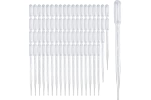 Zkupanx 100 PCS 3ML Pipettes Dropper - Disposable Plastic Dropper Pipette for Accurate Liquid Transfer, Excellent Suction, Pipettes for Essential Oils, Resin, Crafts, Labs, Kids Activities, DIY Art