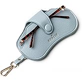 KEDZIE Eclipse Eyewear Case Unisex Vegan Leather Eyeglass Case Pouch with Snap Closure