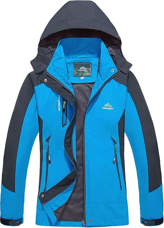 Kinder Outdoorjacke Wasserdicht - Fleecegefüttert Warm - Winddicht & Atmungsaktiv - Mit Kapuze