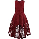 binboll Girls Dress Sweet & Cute Puff Sleeve Square Neck Ruffle Dot Ruffle Swing Dress 5-14