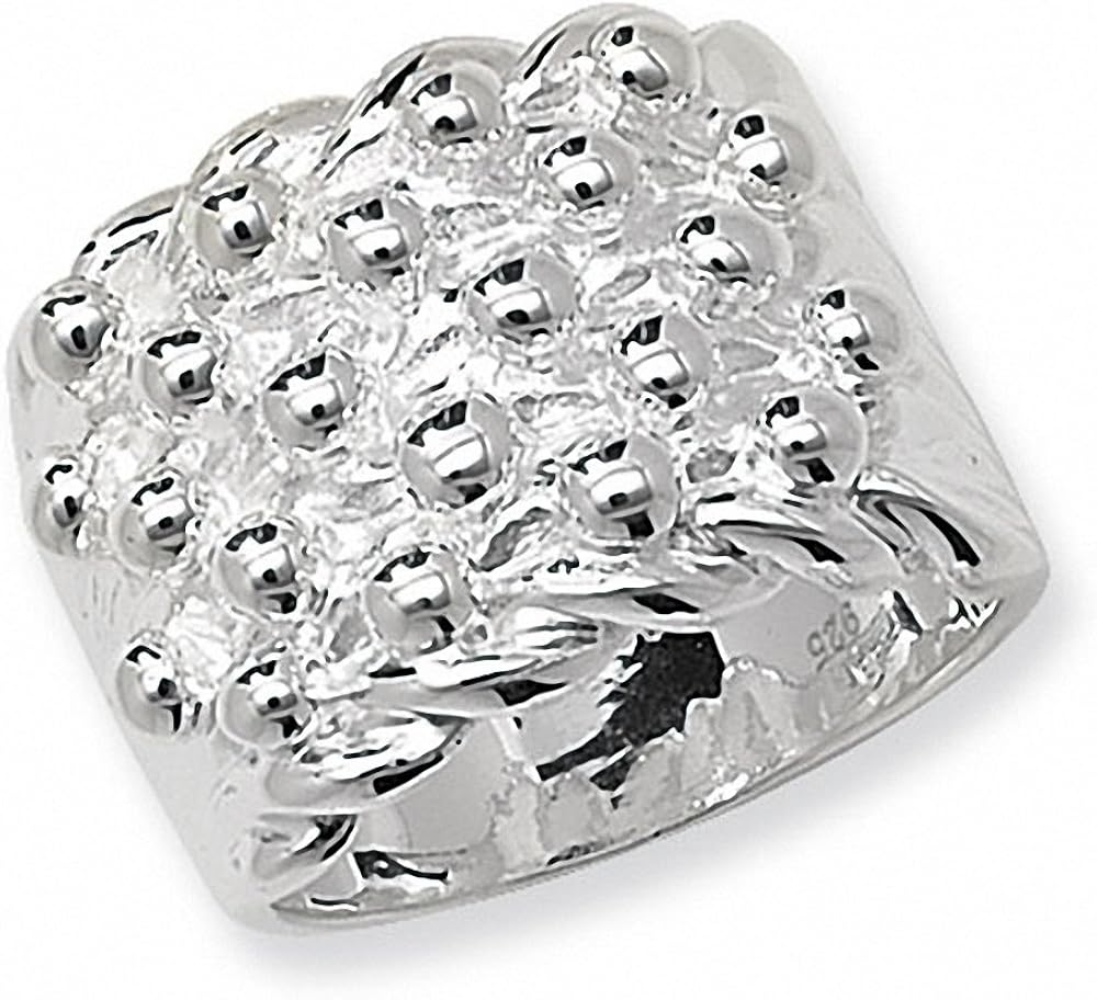 Men's Keeper Ring 5 Row Solid Sterling Silver Gents Very Heavy Full