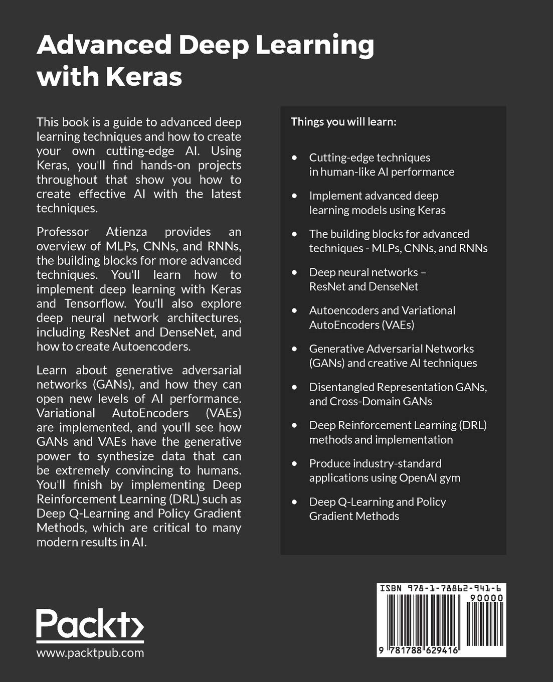 Advanced Deep Learning With Keras Apply Deep Learning Techniques