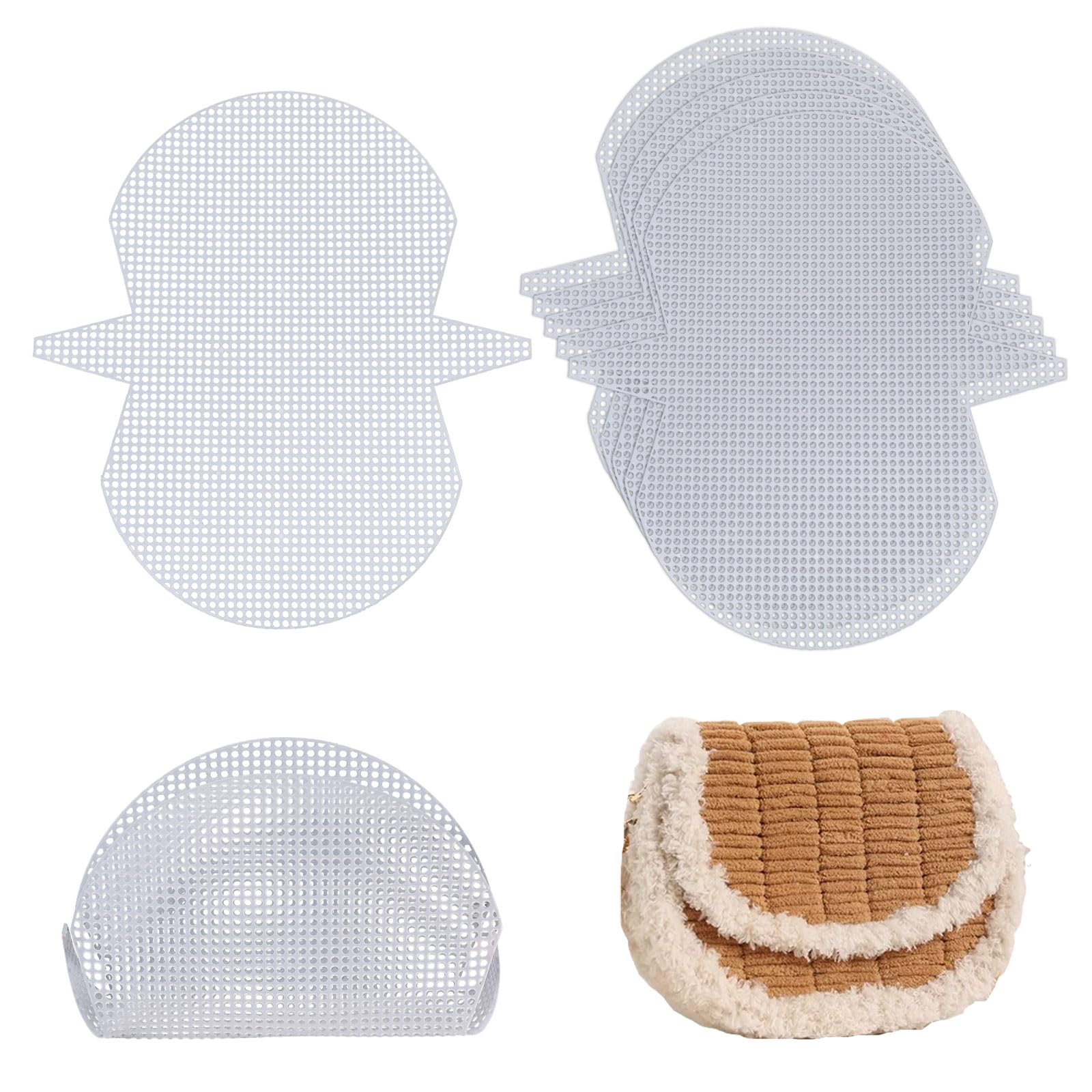 CHGCRAFT 6 Pcs Plastic Mesh Canvas Sheets and Blank Needlepoint Canvas Sheets Knitting Mesh Sheet for Yarn Crochet Embroidery Craft Sheets, for Acrylic Yarn Crafting Knit Crochet Projects