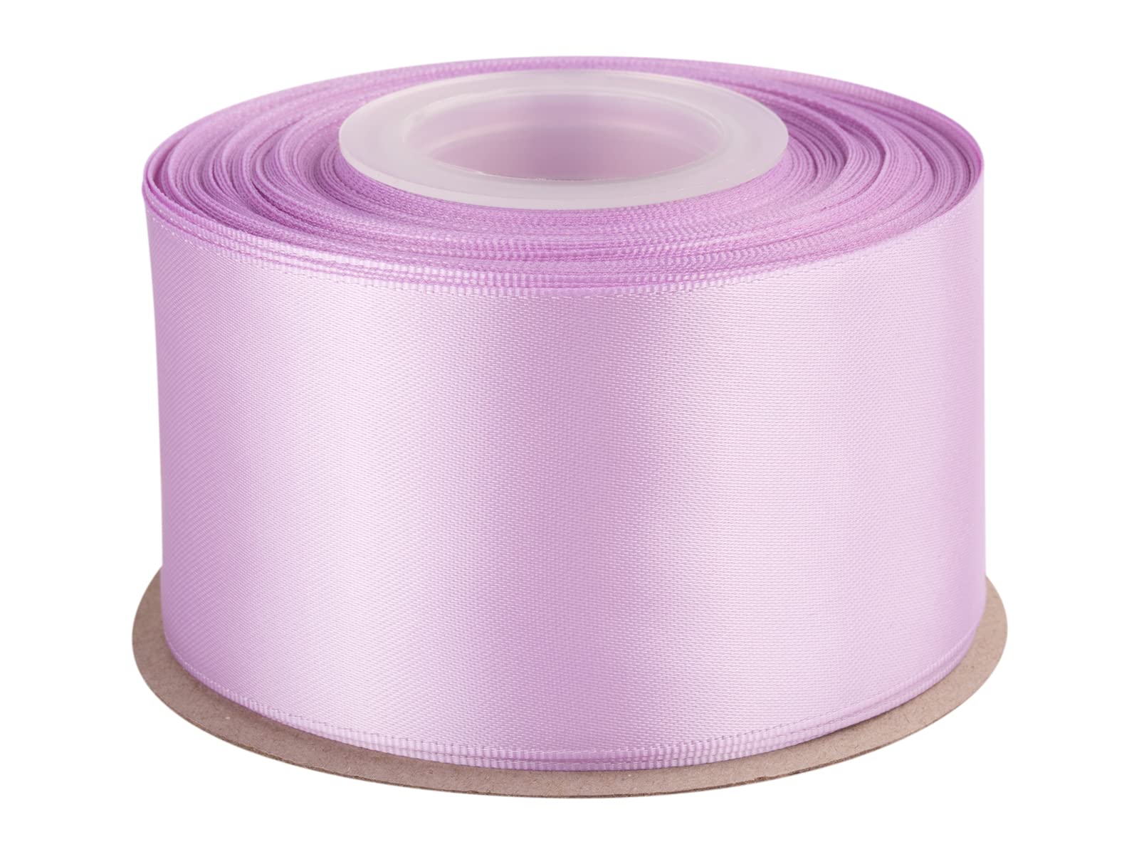 Double Faced Satin Ribbon, 50mm X 22M, Solid Polyester Craft Ribbon, Perfect for Gift Wrapping, Crafts, Wedding Party Ceremony Decoration, Floral Arrangement, Sewing (Lt. Orchid)