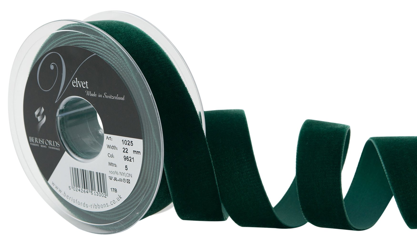 Berisfords Velvet Ribbon, Bottle, 102 x 30 x 102 cm