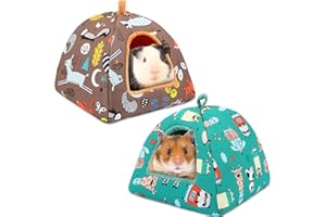 PETKNOWS 2 Pack Guinea Pig Bed, Guinea Pig Hideout Washable Small Animal House Cage Accessories for Dwarf Rabbits Chinchillas