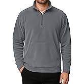 Askdeer Men's Quarter Zip Pullover Mock Neck Polar Fleece Sweatshirt Thermal Winter Sweater with Pocket