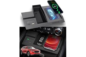 DiffCar for Mazda CX5 Wireless Charger 2017-2025, OEM Car Interior Accessories with USB Port, Wireless Phone Charging Pad Accessories for CX-5