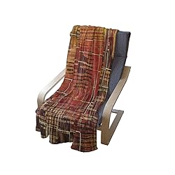 Ambesonne Burnt Orange Throw Blanket, Modern Mosaic