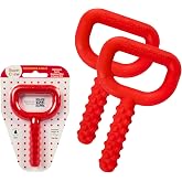 Chewy Tubes Super Chew (2 Pack) &ndash; Knobby Closed Loop Oral Motor Chewing Tool for Practicing Biting and Chewing [Red, 9/16" Diameter] | Made in USA | Non-Toxic | Invented by Pediatric SLP