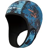 Skyone Neoprene Dive Hood Wetsuit Hood for Men Women, Scuba Diving Hoods 2MM with Adjustable Chin Straps, Neoprene Swim Cap Surfing Head Cover Stretchable for Boating Kayaking Water Sports