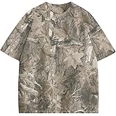 MIFJNF Camo Leaf Print Y2k Loose Fitting T-Shirts Graphic Spring Outfits Casual Shirts Cargo Tee Tops for Women Men
