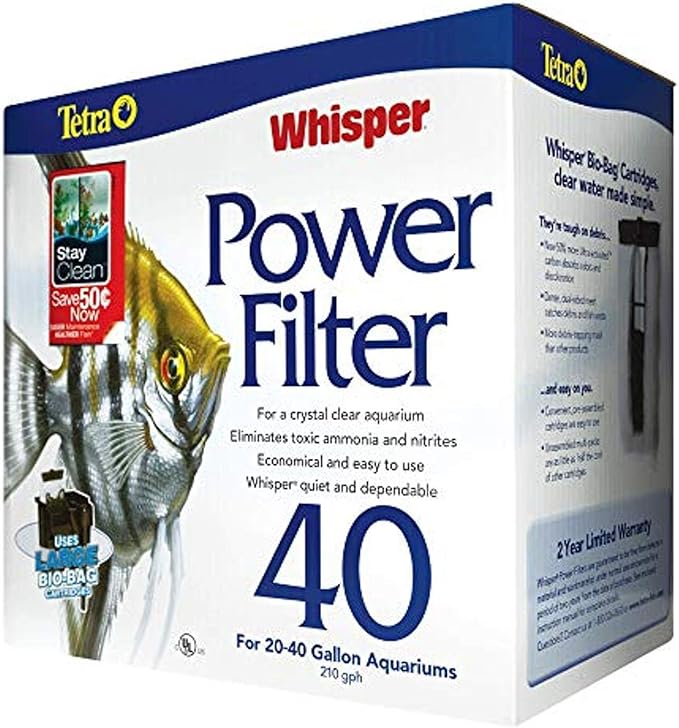 Tetra Whisper Power Filter 40 Gallons, Quiet 3Stage aquarium