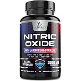 Nitric Oxide Booster Extra Strength - 3X Strength L-Arginine &amp; Citrulline Supplement - Best Nitric Oxide Supplements for Men - Supports Muscle, Heart Health, Energy - Bottled in USA - 240 Capsules
