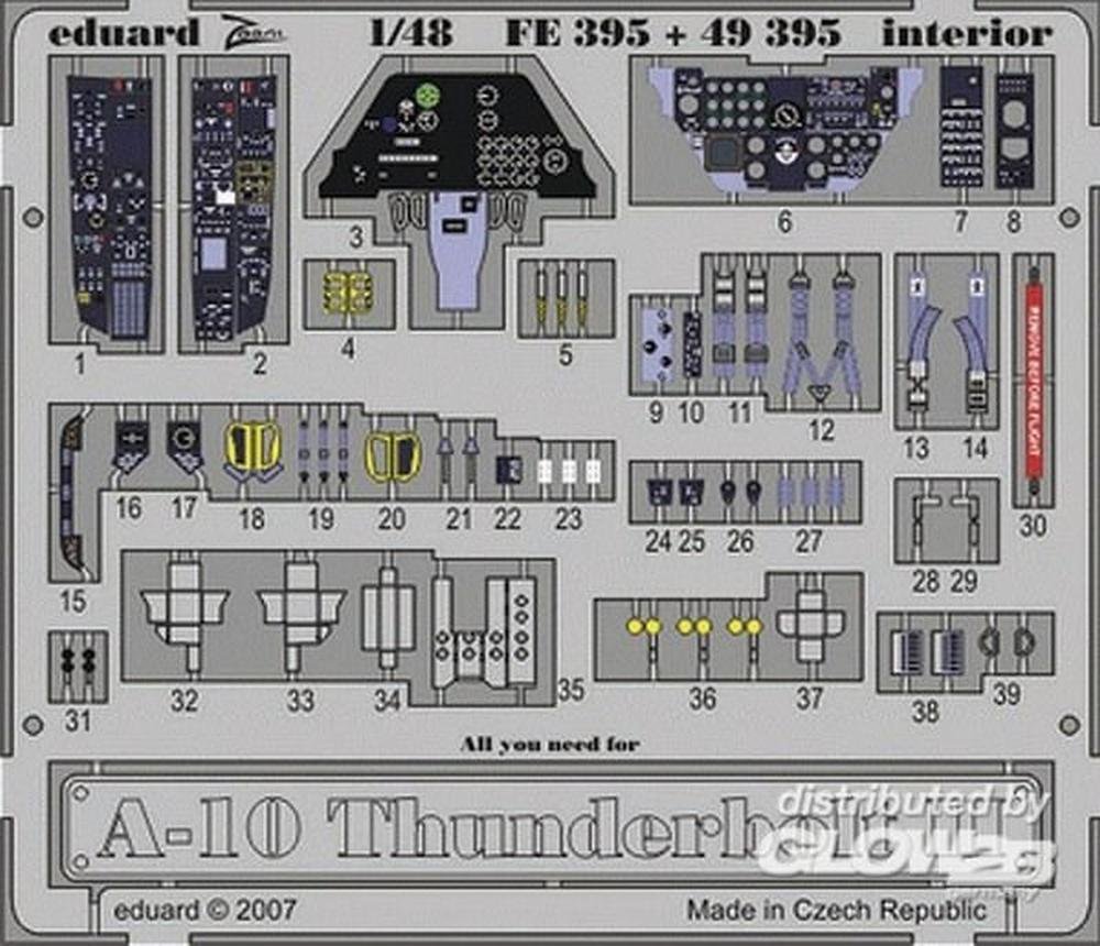 Eduard Accessories 49395 Model Making Accessories A-10 Thunderbolt II Interior for Hobby Boss Kit