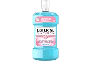 Listerine Gum Therapy Antiplaque & Anti-Gingivitis Mouthwash, ADA Accepted Oral Rinse Helps Reverse Early Gingivitis Signs Like Bleeding Gums, 4X Healthier Gums in 3 Weeks vs Brushing Alone, Mint, 1 L