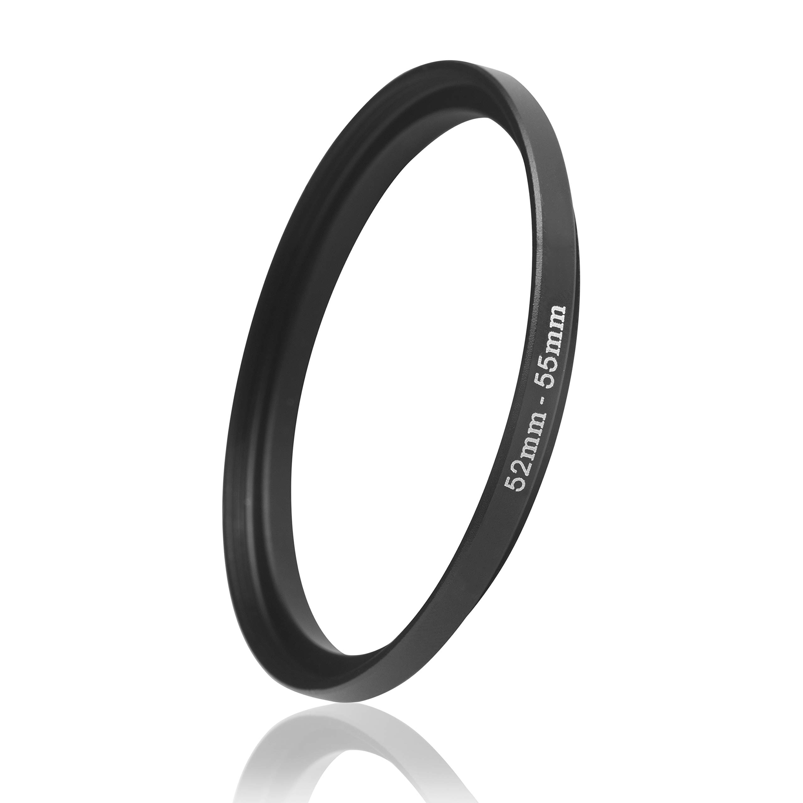 Ares Foto® Step-Up Lens Adapter Ring for Filters, Made of CNC Machined Metal with Matte Black Electroplated Finish (52mm – 55mm)